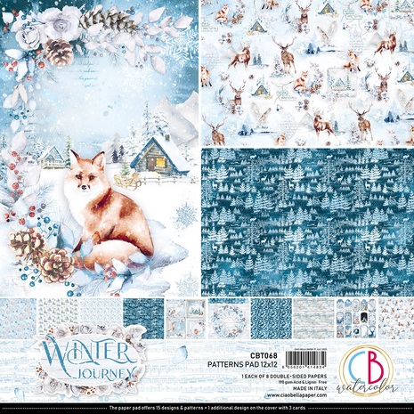 Ciao Bella Papercrafting Winter Journey 12x12 Inch Patterns Pad (CBT068) Ciao Bella Papercrafting Winter Journey 12x12 Inch Patterns Pad (CBT068)