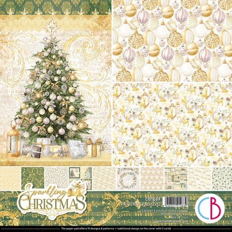 Ciao Bella Christmas Vibes 12x12 Cardstock, 12x12 Paper Pad, Scrapbook  Paper, Double Sided Cardstock, Christmas Paper 