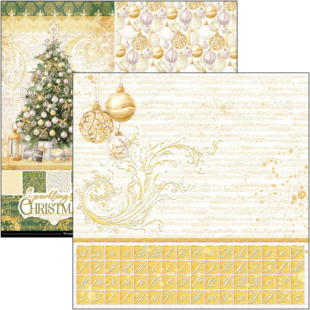 Ciao Bella Papercrafting Sparkling Christmas 12x12 Inch Patterns Pad (CBT069) Ciao Bella Papercrafting Sparkling Christmas 12x12 Inch Patterns Pad (CBT069)