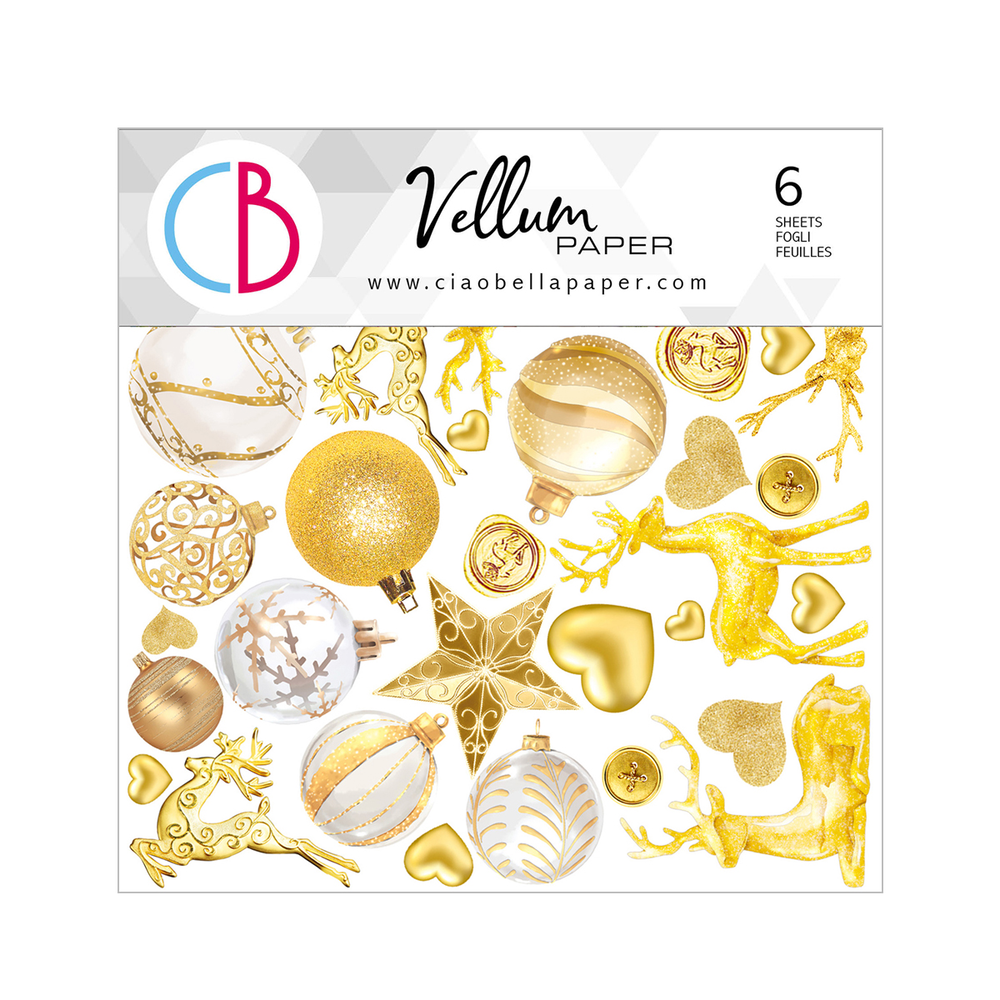 Ciao Bella Papercrafting Sparkling Christmas 6x6 Inch Vellum Paper (CBVQ008) Ciao Bella Papercrafting Sparkling Christmas 6x6 Inch Vellum Paper (CBVQ008)