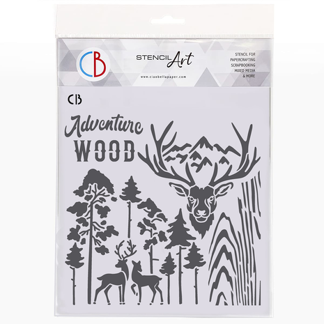 Ciao Bella Papercrafting Deers 8x8 Inch Masking Stencil (MS8-026) Ciao Bella Papercrafting Deers 8x8 Inch Masking Stencil (MS8-026)