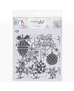 Ciao Bella Papercrafting Happy Holidays 8x8 Inch Masking Stencil (MS8-027) Ciao Bella Papercrafting Happy Holidays 8x8 Inch Masking Stencil (MS8-027)