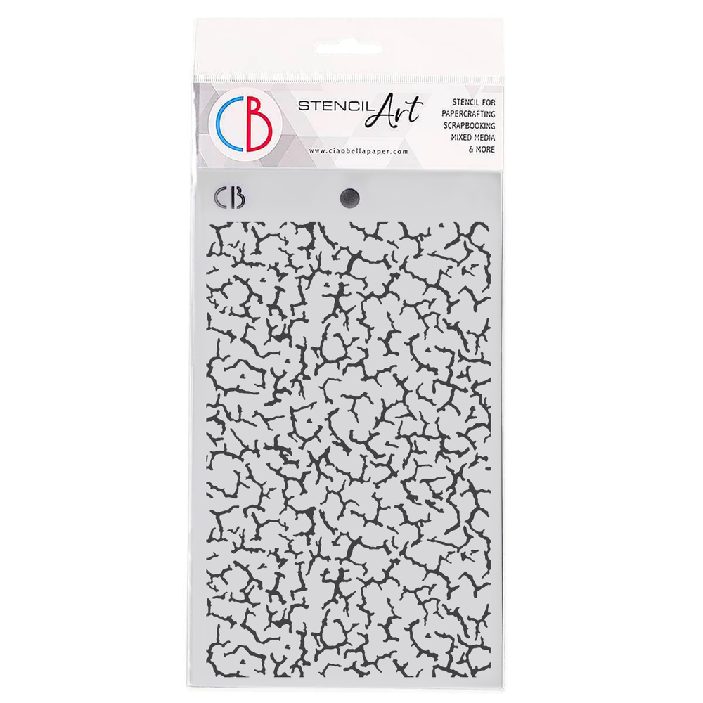 Ciao Bella Papercrafting Crackling 5x8 Inch Masking Stencil (MS116)