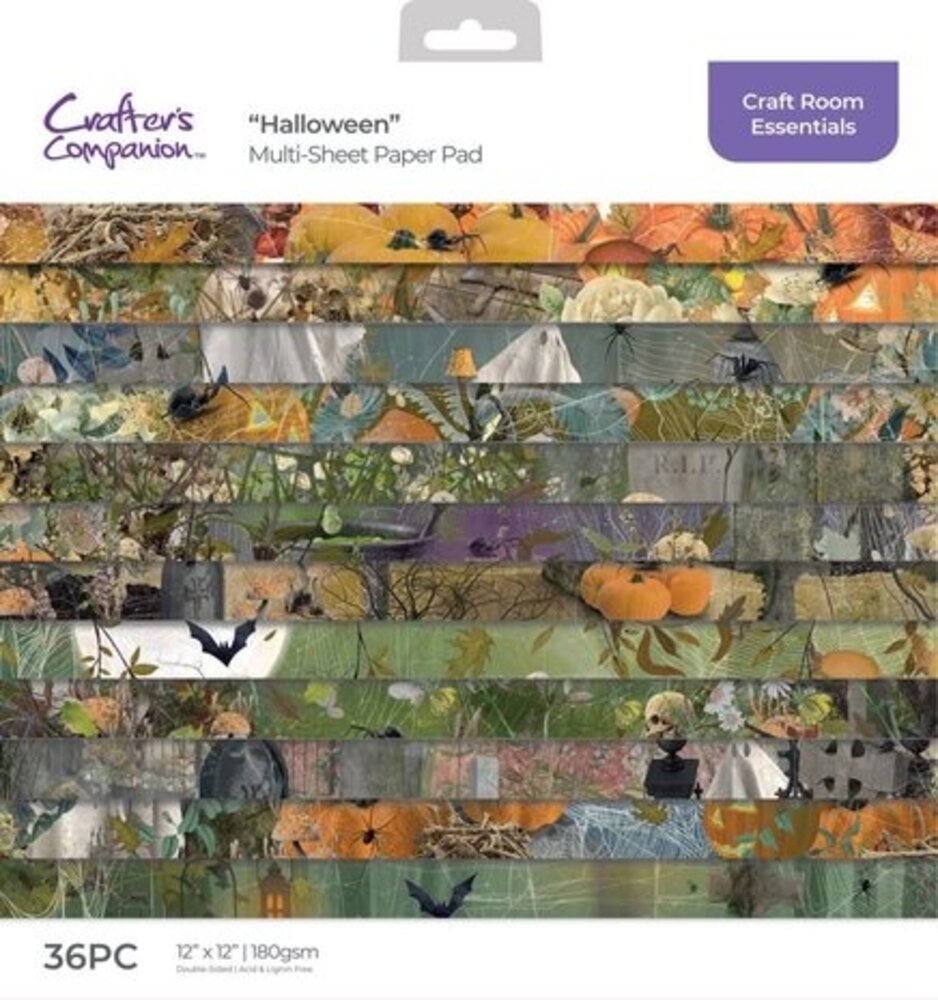 Crafter's Companion Halloween 12x12 Inch Paper Pad (CC-CRE-PAD12-HALL) Crafter's Companion Halloween 12x12 Inch Paper Pad (CC-CRE-PAD12-HALL)