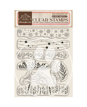 Stamperia Create Happiness Christmas Clear Stamps Borders With Leaves (WTK176)* Stamperia Create Happiness Christmas Clear Stamps Borders With Leaves (WTK176)*