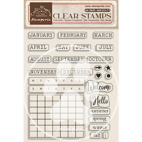 Stamperia Create Happiness Christmas Clear Stamps Calendar Monthly (WTK178) Stamperia Create Happiness Christmas Clear Stamps Calendar Monthly (WTK178)