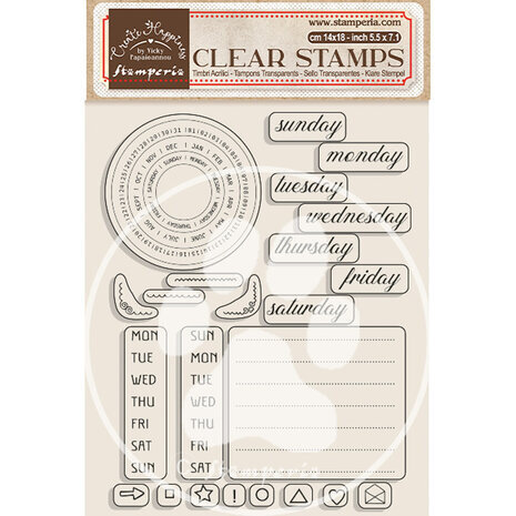 Stamperia Create Happiness Christmas Clear Stamps Weekly Planner (WTK179)