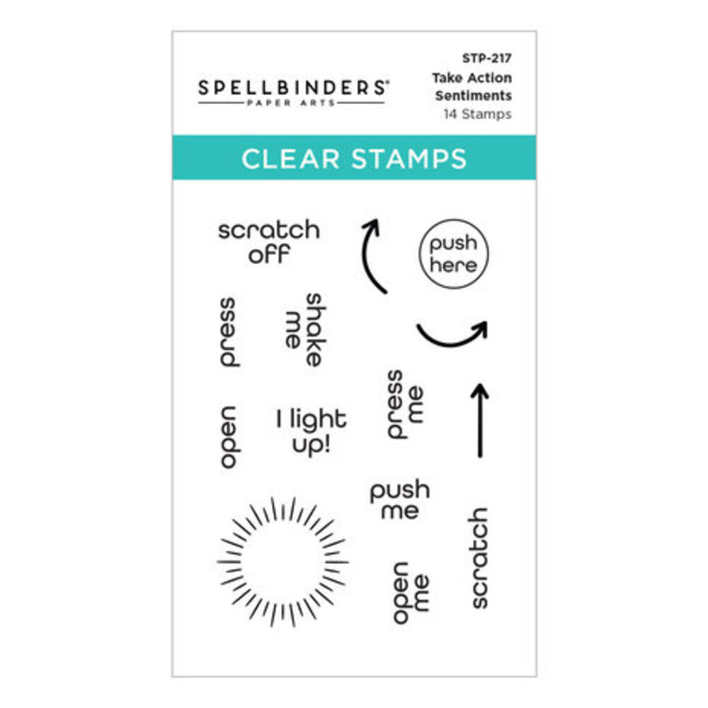 Spellbinders Take Action Sentiments Clear Stamp (STP-217)