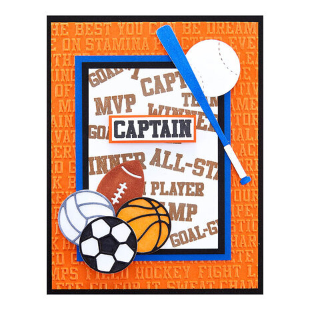 Spellbinders Game Day All-Star Sentiments Clear Stamp (STP-209)