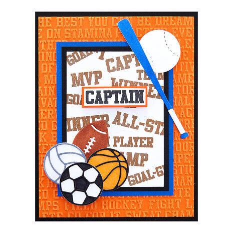 Spellbinders Game Day All-Star Sentiments Clear Stamp (STP-209)