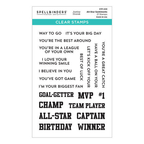 Spellbinders Game Day All-Star Sentiments Clear Stamp (STP-209)