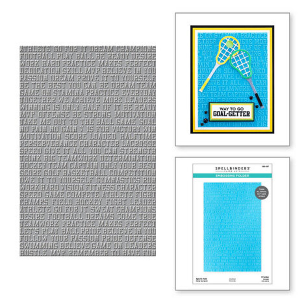 Spellbinders Game Day Sports Talk Embossing Folder (SES-057) Spellbinders Game Day Sports Talk Embossing Folder (SES-057)