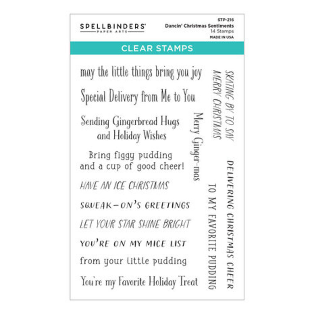 Spellbinders Dancin' Christmas Sentiments Clear Stamp (STP-216)