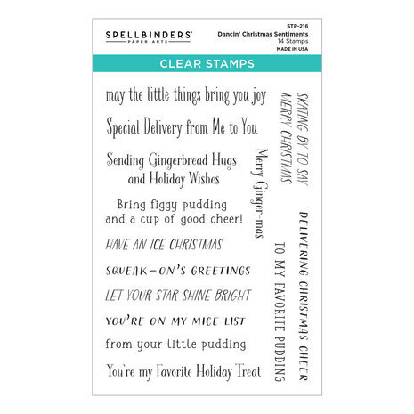 Spellbinders Dancin' Christmas Sentiments Clear Stamp (STP-216)