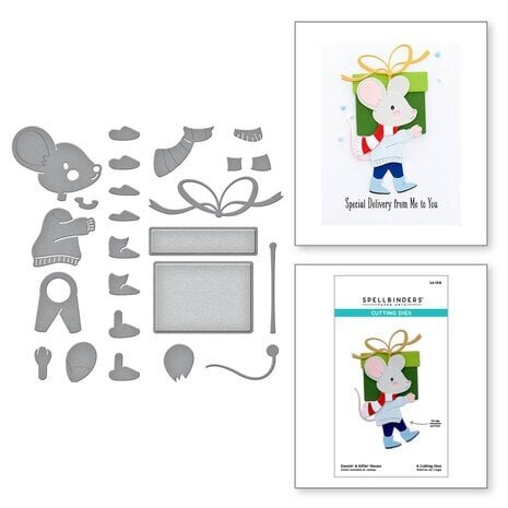 Spellbinders Dancin' Christmas Dancin' & Giftin' Mouse Dies (S4-1318)