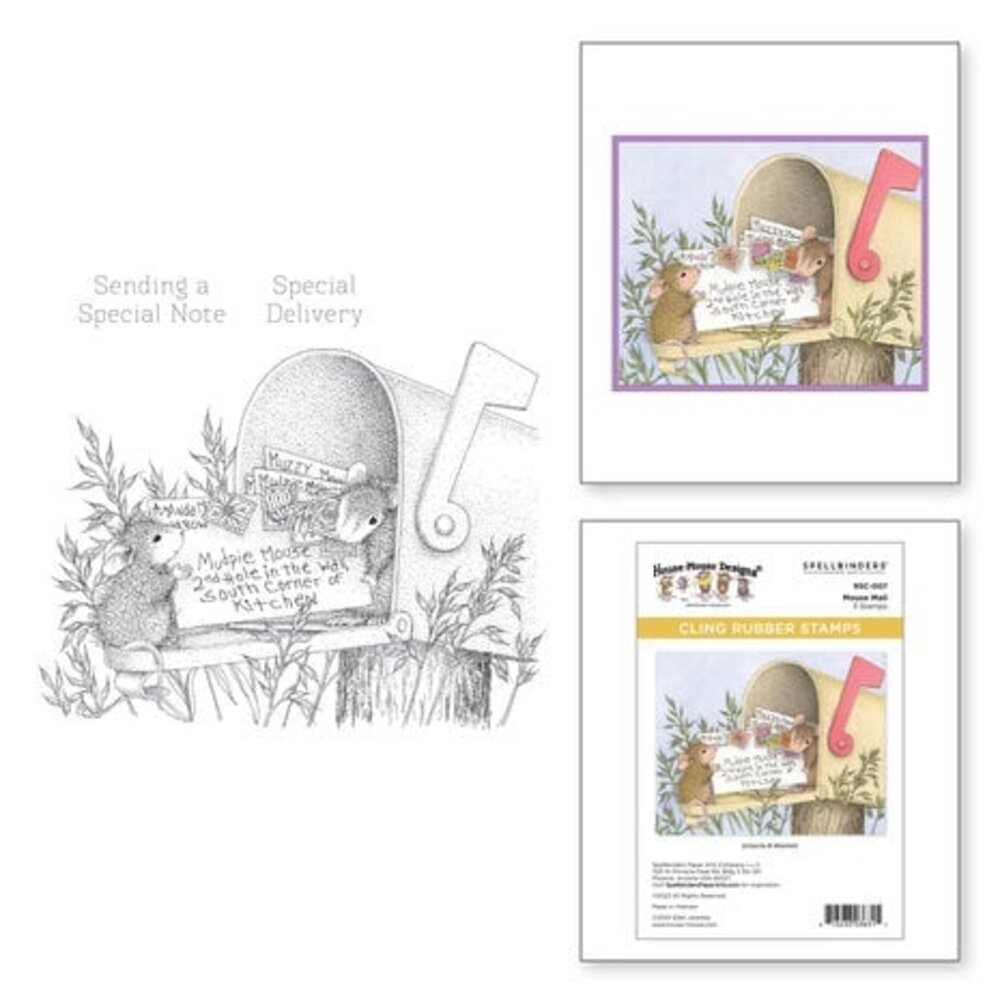 Spellbinders House-Mouse Designs Mouse Mail Cling Rubber Stamp (RSC-007) Spellbinders House-Mouse Designs Mouse Mail Cling Rubber Stamp (RSC-007)
