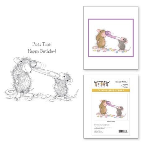 Spellbinders House-Mouse Designs Party Time! Cling Rubber Stamp (RSC-009)