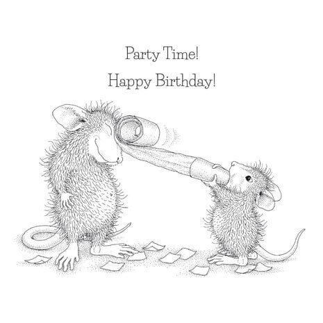 Spellbinders House-Mouse Designs Party Time! Cling Rubber Stamp (RSC-009)