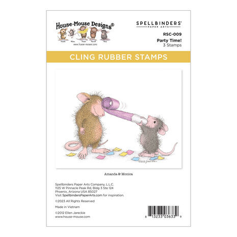 Spellbinders House-Mouse Designs Party Time! Cling Rubber Stamp (RSC-009)