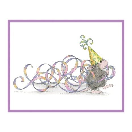 Spellbinders House-Mouse Designs Party Streamers Cling Rubber Stamp (RSC-010)