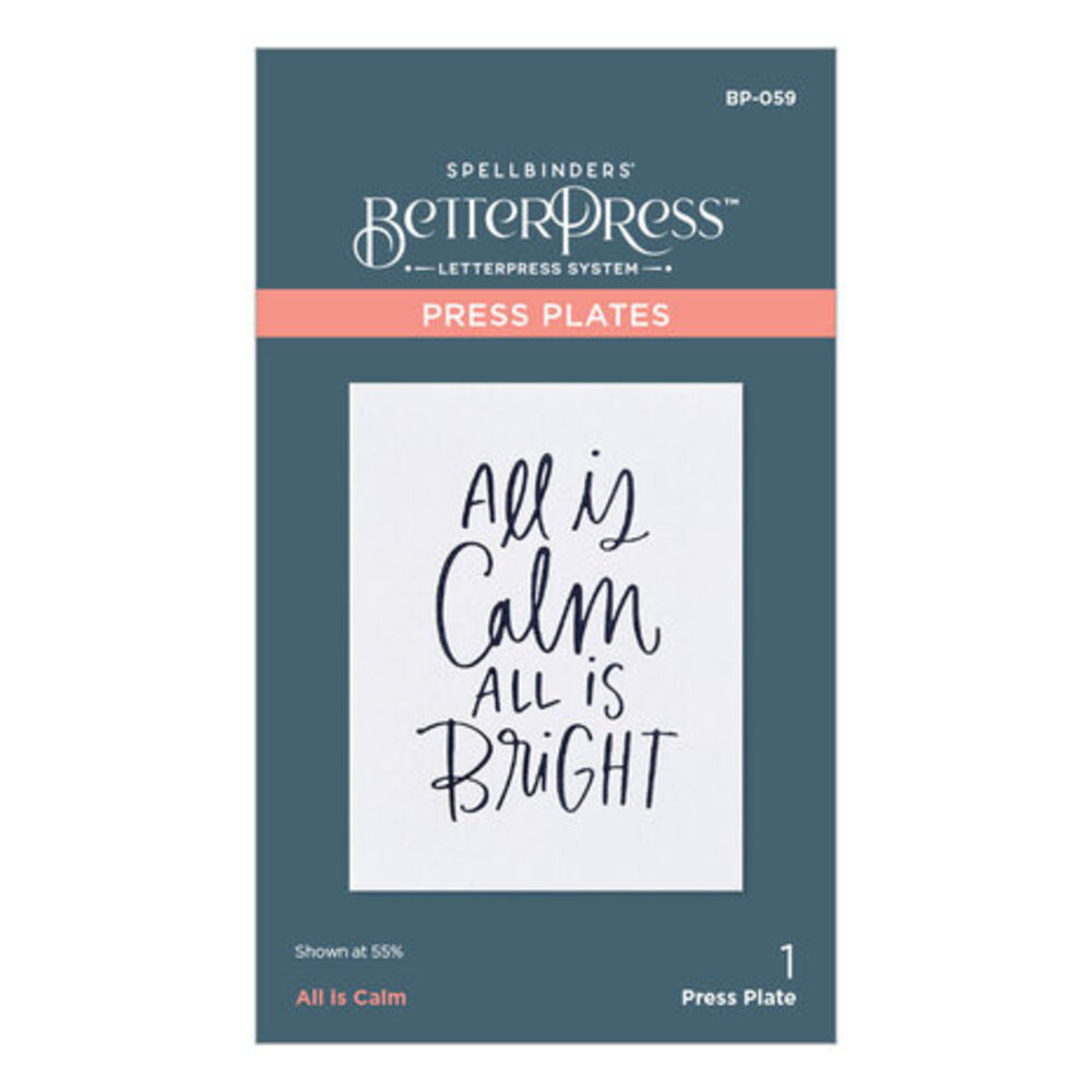Spellbinders All Is Calm Press Plate (BP-059) Spellbinders All Is Calm Press Plate (BP-059)