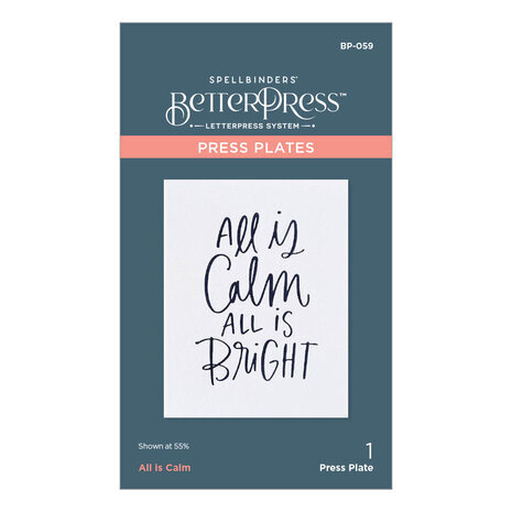 Spellbinders All Is Calm Press Plate (BP-059) Spellbinders All Is Calm Press Plate (BP-059)