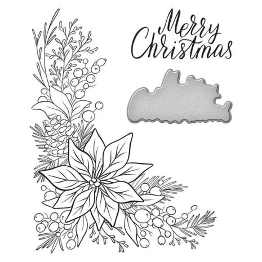 Spellbinders Poinsettia Corner Press Plate & Die Set (BP-065) Spellbinders Poinsettia Corner Press Plate & Die Set (BP-065)
