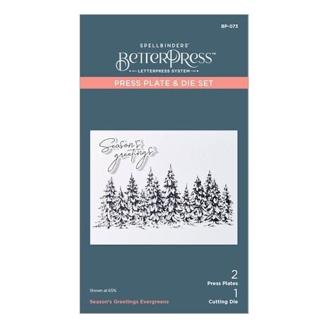 Spellbinders Seasons Greetings Evergreens Press Plate & Die Set (BP-073)