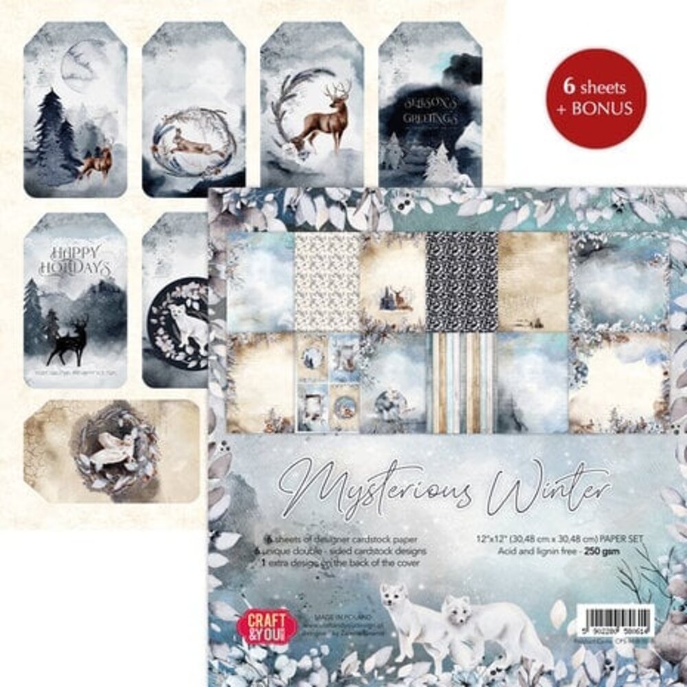 Craft & You Mysterious Winter 12x12 Inch Paper Pack (6pcs) (CYD-CPS-MWI30-6) Craft & You Mysterious Winter 12x12 Inch Paper Pack (6pcs) (CYD-CPS-MWI30-6)
