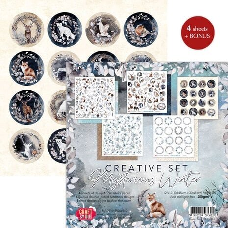 Craft & You Mysterious Winter 12x12 Inch Creative Set (4pcs) (CYD-CSET-MWI-4) Craft & You Mysterious Winter 12x12 Inch Creative Set (4pcs) (CYD-CSET-MWI-4)