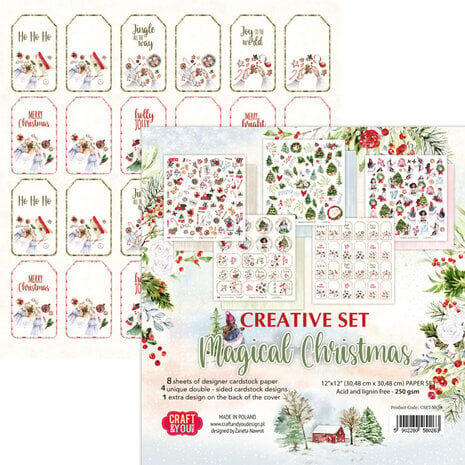 Craft & You Magical Christmas 12x12 Inch Creative Set (8pcs) (CYD-CSET-MC-8)