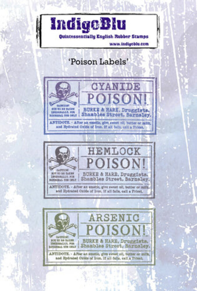 IndigoBlu Poison Labels A6 Rubber Stamps (IND1178) IndigoBlu Poison Labels A6 Rubber Stamps (IND1178)