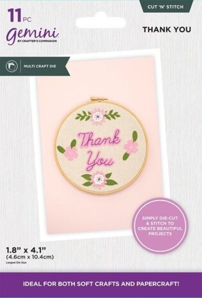 Gemini Cut 'N' Stitch Multi Craft Dies Thank You (GEM-MMD-CSTY)
