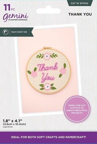 Gemini Cut 'N' Stitch Multi Craft Dies Thank You (GEM-MMD-CSTY)