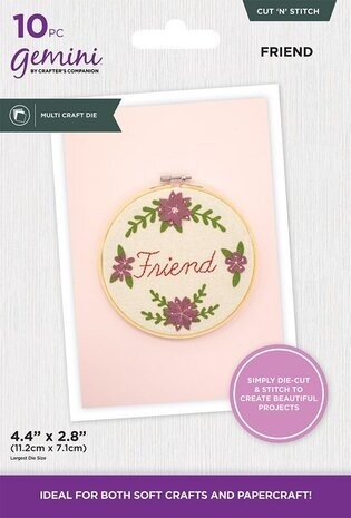 Gemini Cut 'N' Stitch Multi Craft Dies Friend (GEM-MMD-CSFD) Gemini Cut 'N' Stitch Multi Craft Dies Friend (GEM-MMD-CSFD)