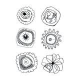 Crafty Individuals Floral Abstractions Blooms Unmounted Rubber Stamps (CI-632)