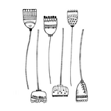 Crafty Individuals Floral Abstractions Buds Unmounted Rubber Stamps (CI-633)