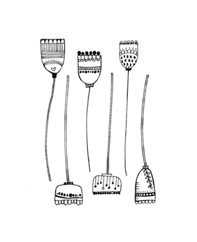 Crafty Individuals Floral Abstractions Buds Unmounted Rubber Stamps (CI-633) Crafty Individuals Floral Abstractions Buds Unmounted Rubber Stamps (CI-633)