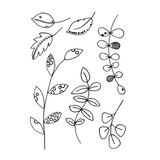 Crafty Individuals Floral Abstractions Leaves Unmounted Rubber Stamps (CI-634)