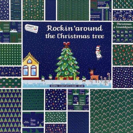 Craft Sensations Rockin' Around the Christmas Tree 12x12 Inch Paper Pad (CR0382K/23A)