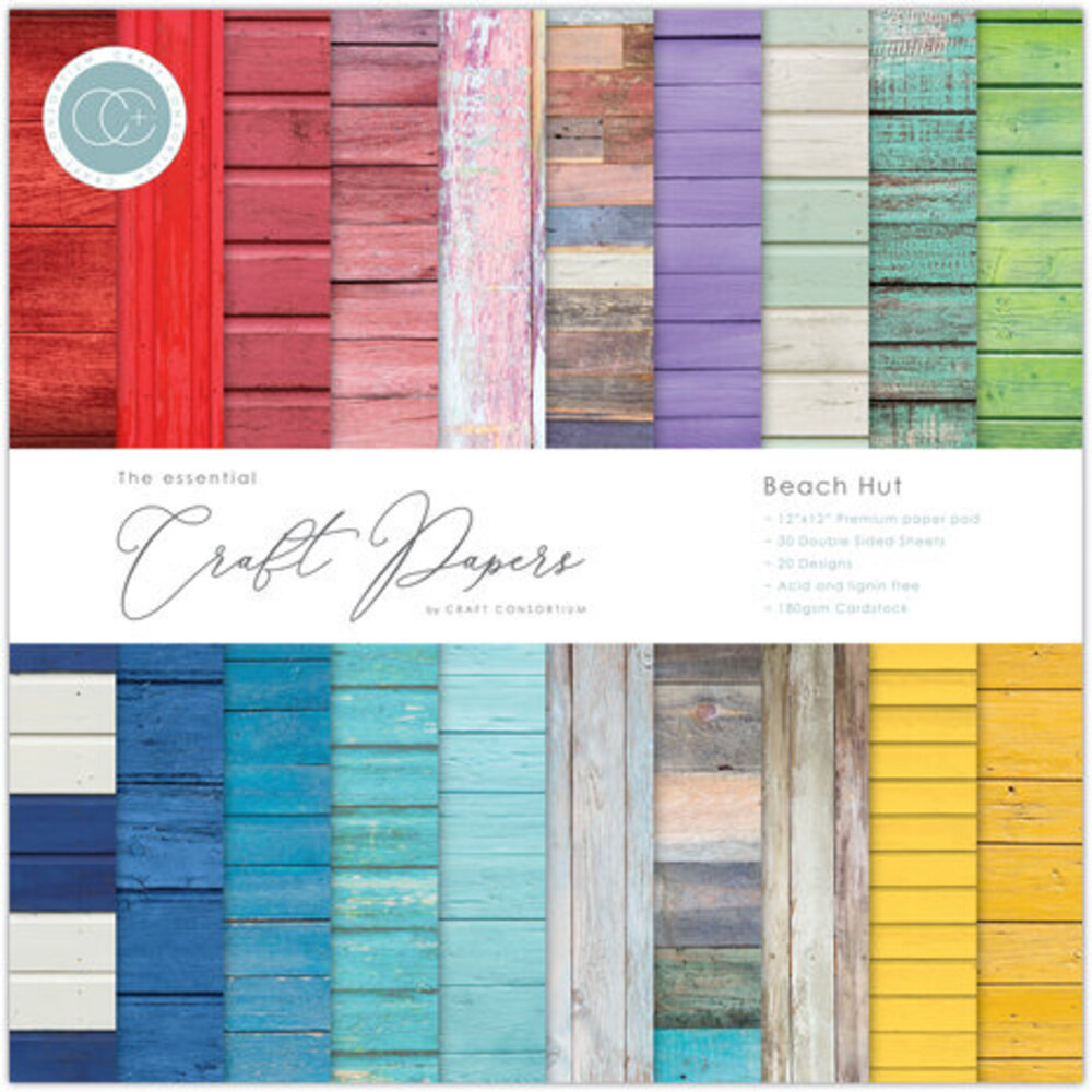 Craft Consortium Essential Craft Papers 12x12 Inch Paper Pad Beach Hut (CCEPAD028) Craft Consortium Essential Craft Papers 12x12 Inch Paper Pad Beach Hut (CCEPAD028)