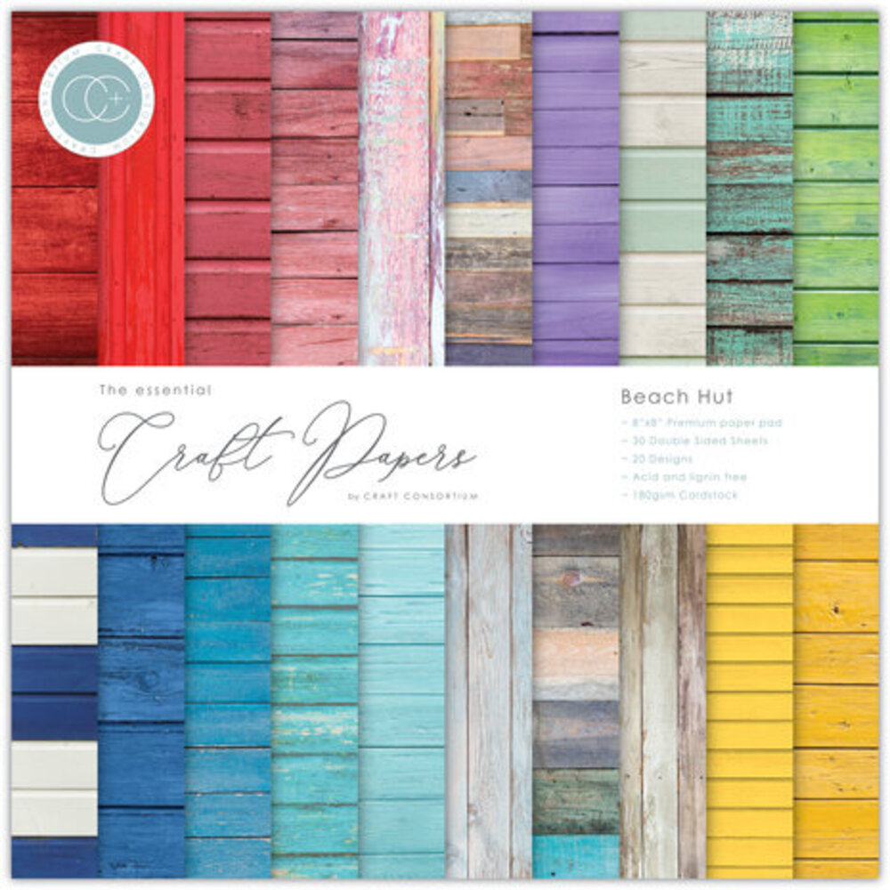 Craft Consortium Essential Craft Papers 8x8 Inch Paper Pad Beach Hut (CCEPAD028E) Craft Consortium Essential Craft Papers 8x8 Inch Paper Pad Beach Hut (CCEPAD028E)