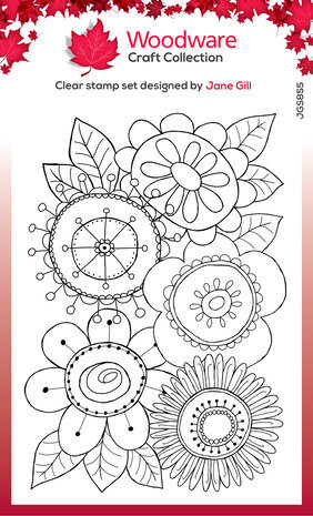 Woodware Petal Doodles All Bunched Up Clear Stamps (JGS855)