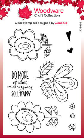 Woodware Petal Doodles Happy Soul Clear Stamps (JGS856)