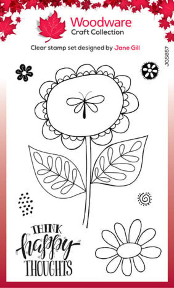 Woodware Petal Doodles Happy Thoughts Clear Stamps (JGS857)