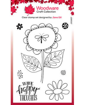 Woodware Petal Doodles Happy Thoughts Clear Stamps (JGS857)
