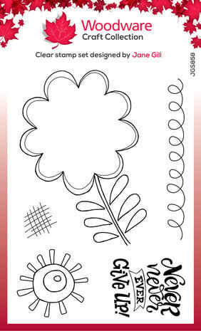 Woodware Petal Doodles Never Give Up Clear Stamps (JGS858) Woodware Petal Doodles Never Give Up Clear Stamps (JGS858)