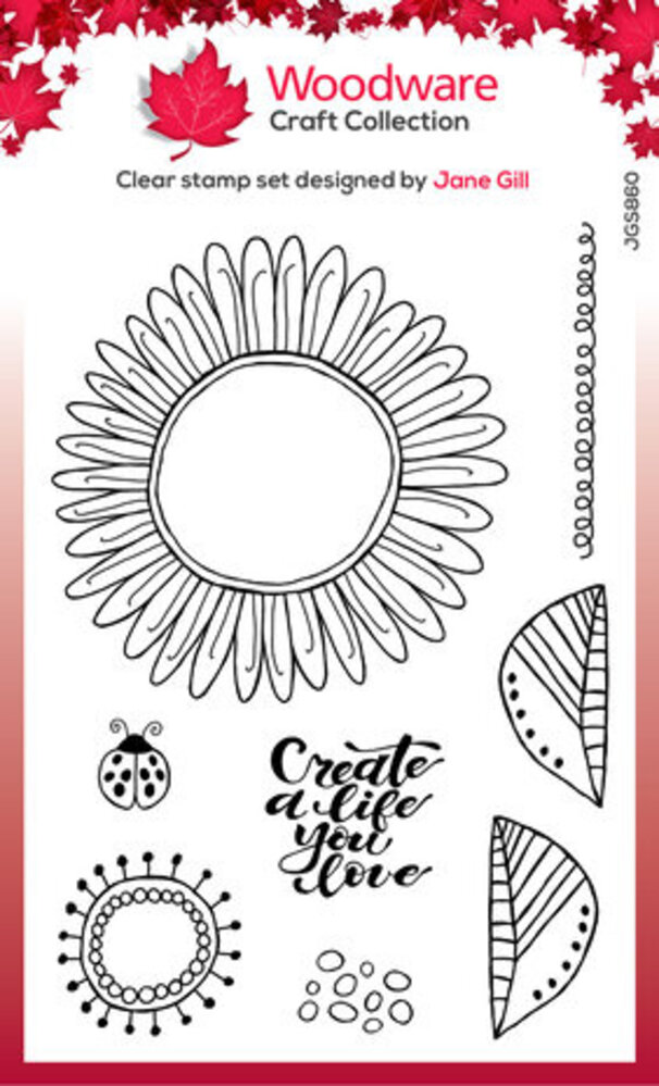 Woodware Petal Doodles Live Life Clear Stamps (JGS860) Woodware Petal Doodles Live Life Clear Stamps (JGS860)