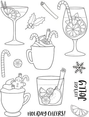 Creative Expressions Jane's Doodles Clear Stamp Set Holiday Cheers (CEC1042)