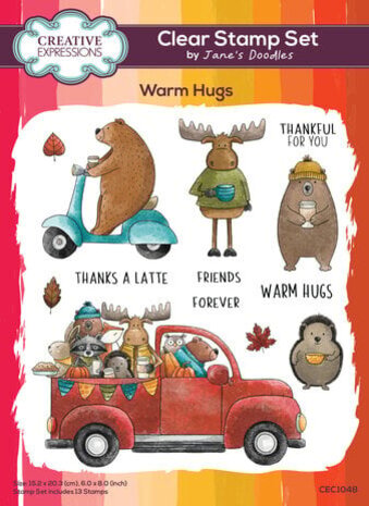Creative Expressions Jane's Doodles Clear Stamp Set Warm Hugs (CEC1048)